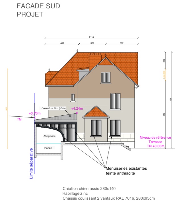 Plan de façade PCMI5, PC5, DPC4, DP4
